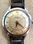 Vintage Doxa bulls eye dial cross hair sport 1950's watch Rare all steel works