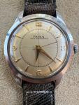 Vintage Doxa bulls eye dial cross hair sport 1950's watch Rare all steel works