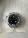 Vintage Sicura 17 Jewels Men's Chrono Diver Black Dial Wristwatch No Band
