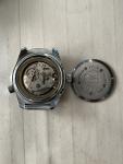 Vintage Sicura 17 Jewels Men's Chrono Diver Black Dial Wristwatch No Band