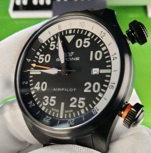 Rare Glycine Airpilot GMT 44 Ronda GL802 Ronda 515 Caliber Men Watch GL0434 IPB