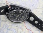 Vtg American Time Skin Diver Mechanical Dive Watch Date Rubber Strap RUNNING