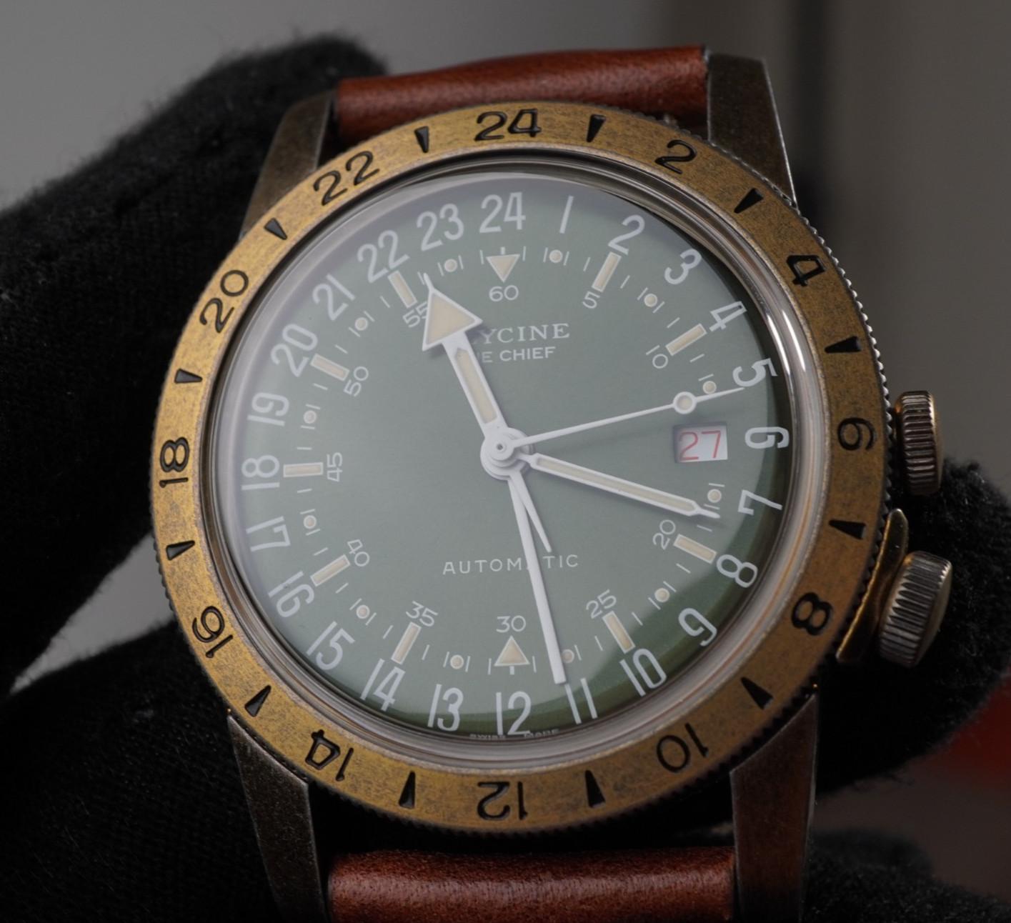 Glycine GL0307 Airman The Chief automatic GMT SW330-2 40mm 30M triple timezone