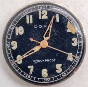 Vintage Doxa 17 jewel Center Seconds WWII Military wrist watch movement running