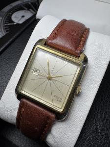 Vintage RARE Doxa Grafic Manual Wind Gold Plated Watch w/ Date at 9:00