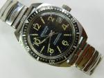 VINTAGE SHERATON 17J BLACK DIAL MENS DIVER WATCH - RUNS - GOOD TIMEKEEPER