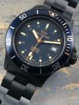 Glycine combat sub 42 Black PVD automatic watch with three straps FREE SHIPPING