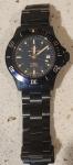 Glycine combat sub 42 Black PVD automatic watch with three straps FREE SHIPPING
