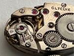 Vintage Glycine Watch Movement Dial Blue Hands Parts
