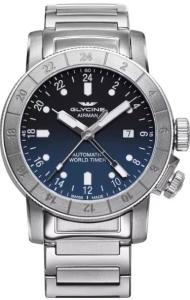 Glycine GL0156 Airman Automatic World Time Date Blue Dial Men's Watch $2,850
