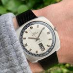 Glycine Compressor Automatic Silver Rally Dial Stainless Steel Watch - NOS