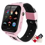 OKYUK Smart Game Watch for Kid Girls, HD Touch Screen Sports Smartwatch Phone with Call, Camera, Video Recorder & Player, Music MP3 Player,10 Games,(Build-in SD Card) - Children Gifts Age 3-14 (Pink)