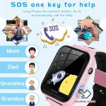 OKYUK Smart Game Watch for Kid Girls, HD Touch Screen Sports Smartwatch Phone with Call, Camera, Video Recorder & Player, Music MP3 Player,10 Games,(Build-in SD Card) - Children Gifts Age 3-14 (Pink)