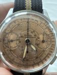 Beautiful 1940s DOXA Salmon Dial Chronograph Manual Wind Men's Wrist Watch