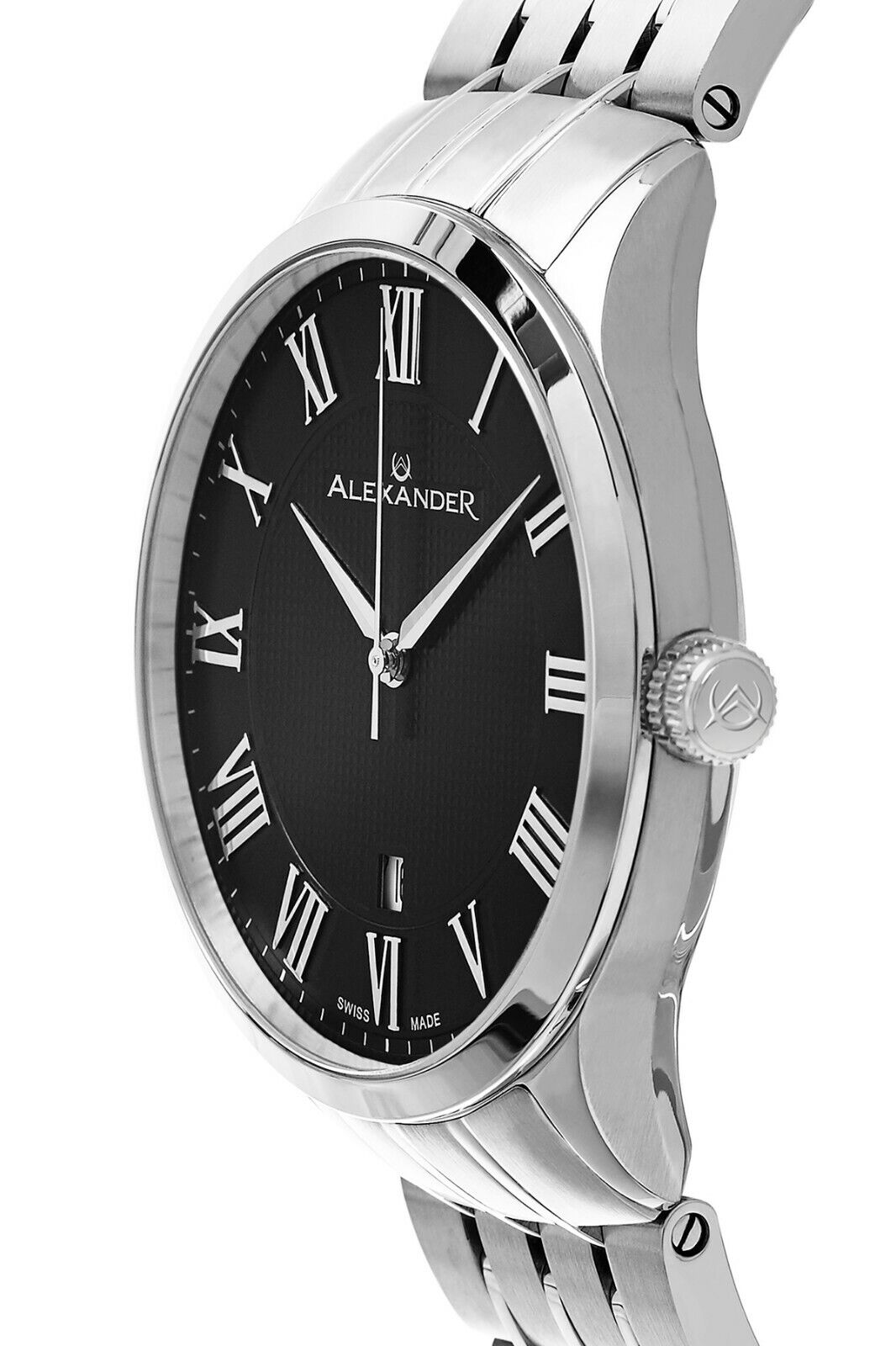 Alexander Slim Men's Dress Watch with Black Dial