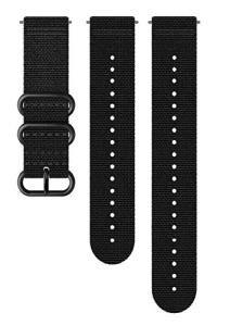 Suunto SS050228000 Original Watch Strap for All Spartan Sport WRH 9 Watches, Textile, Length: 24.4 cm, Width: 24 mm, Includes Pins for Attaching the Strap, Black/Black