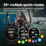 SUUNTO Run Sports Watch, 1.32" AMOLED Touchscreen w/Crown Button, 12D Battery Life, Dualband Accurate GPS, Wrist Heart-Rate & Sleep Health Tracking, 35g Lightweight & 4GB Offline Music, All Black