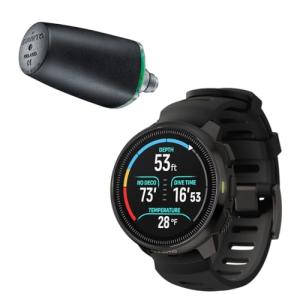 SUUNTO Ocean Dive Computer (All Black) + Tank Pod Combo, GPS Multisport Watch for Training, Underwater Route Tracking & Wireless Tank Pressure Monitor