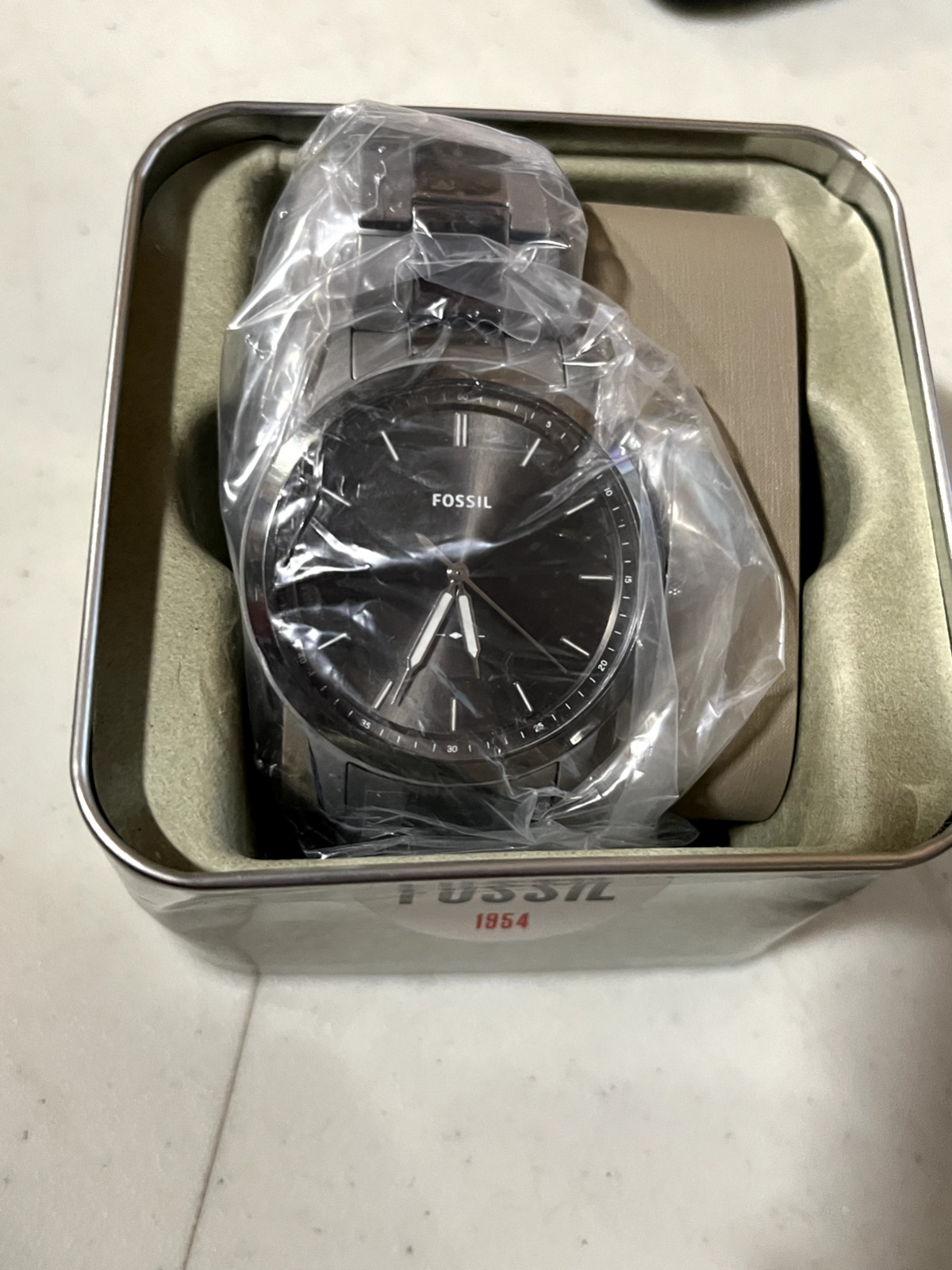 Fossil Minimalist Two-tone Men's Watch with Grey Dial