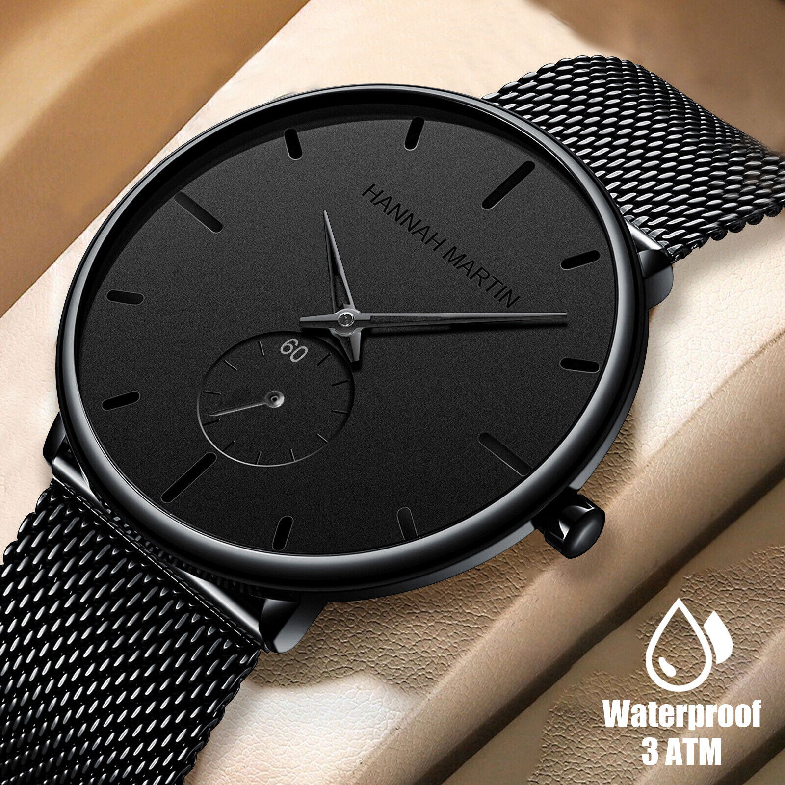 Slim Stainless Steel Men's Quartz Watch