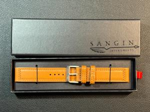 Sangin Leather Strap 20mm Brushed Buckle