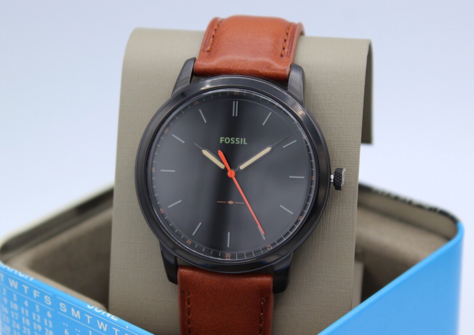 FOSSIL Minimalist Slim Black Brown Leather Men's Watch