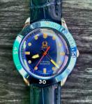 Vintage Swiss Titus Ice Blue Mechanical Mens  Dive Watch