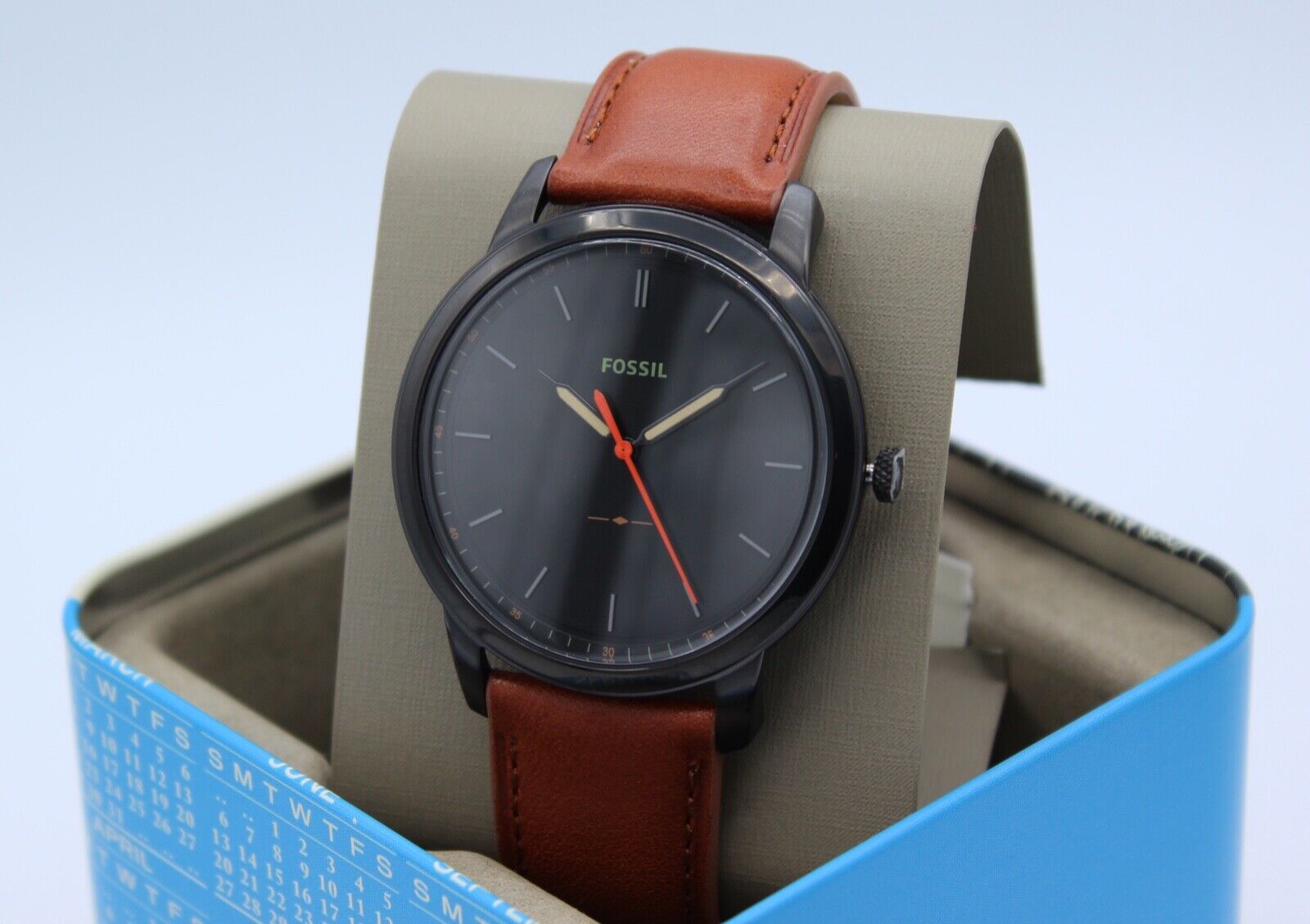 FOSSIL Minimalist Slim Black Brown Leather Men's Watch