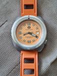 Rare U.S. Divers Co. Aqua Lung ETA Quartz Watch Orange Dial By Doxa Aubry Era