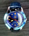 Vintage Swiss Titus Ice Blue Mechanical Mens  Dive Watch
