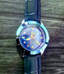 Vintage Swiss Titus Ice Blue Mechanical Mens  Dive Watch