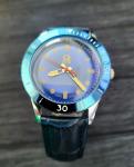 Vintage Swiss Titus Ice Blue Mechanical Mens  Dive Watch