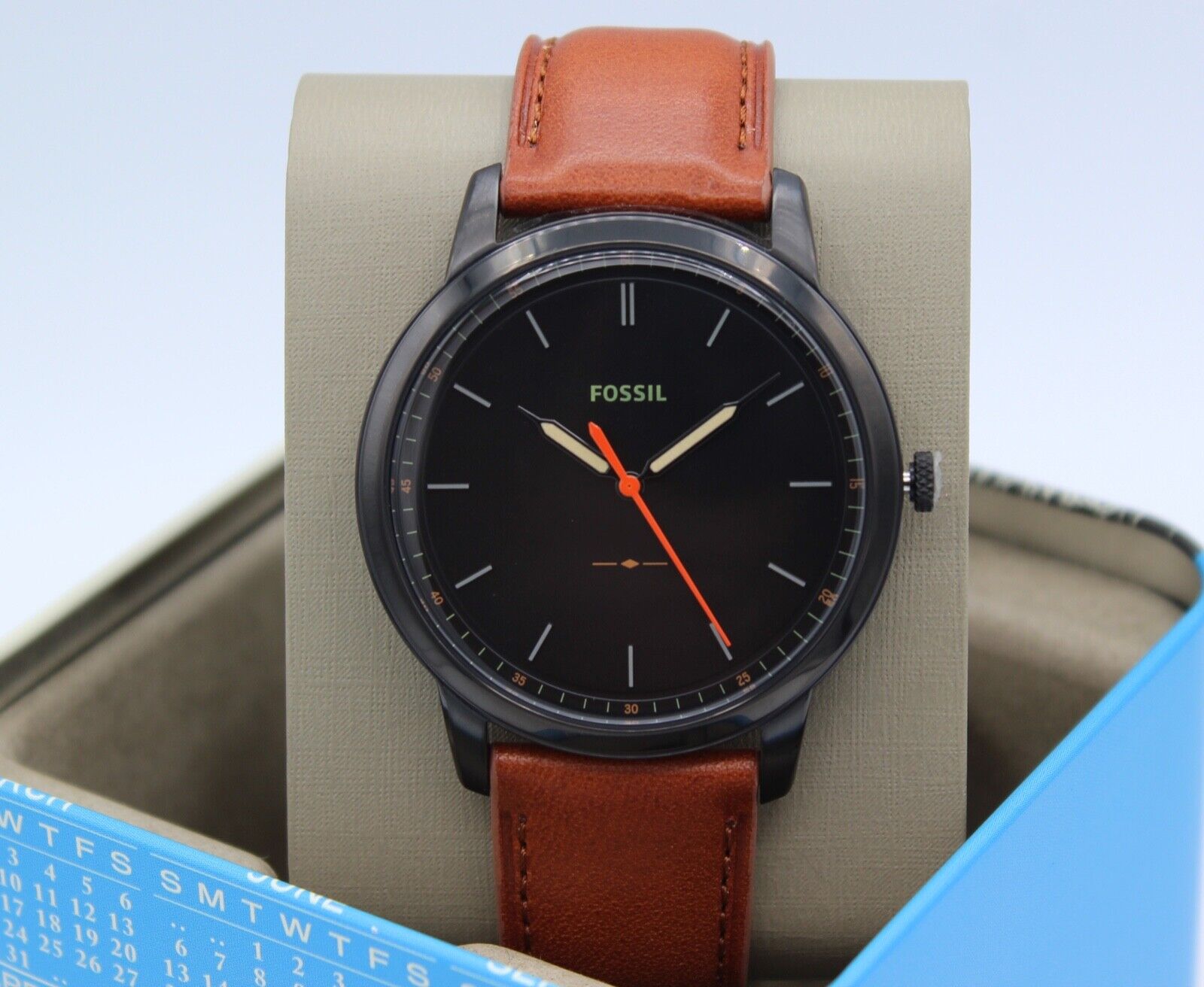 FOSSIL Minimalist Slim Black Brown Leather Men's Watch