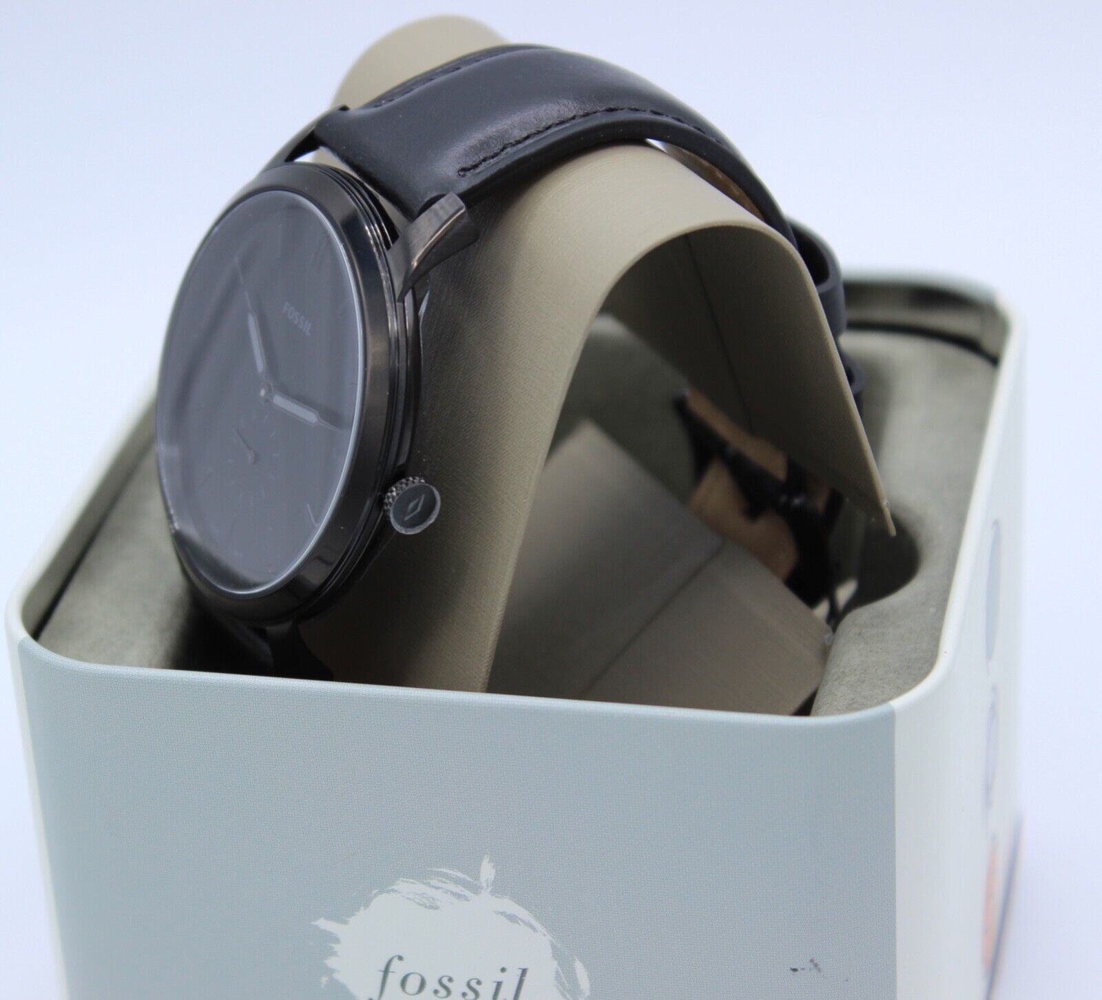 Fossil Minimalist Slim Black Leather Men's Watch