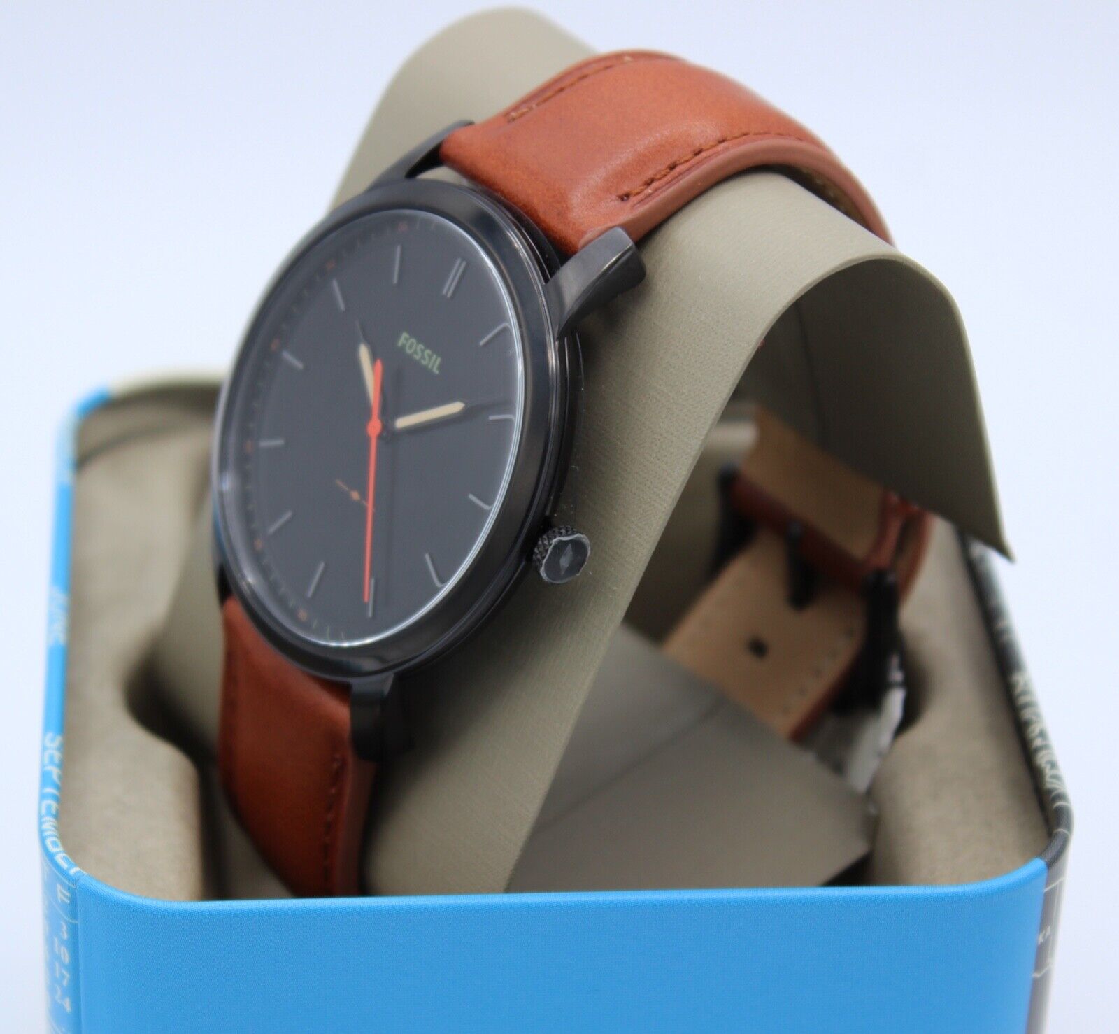 FOSSIL Minimalist Slim Black Brown Leather Men's Watch