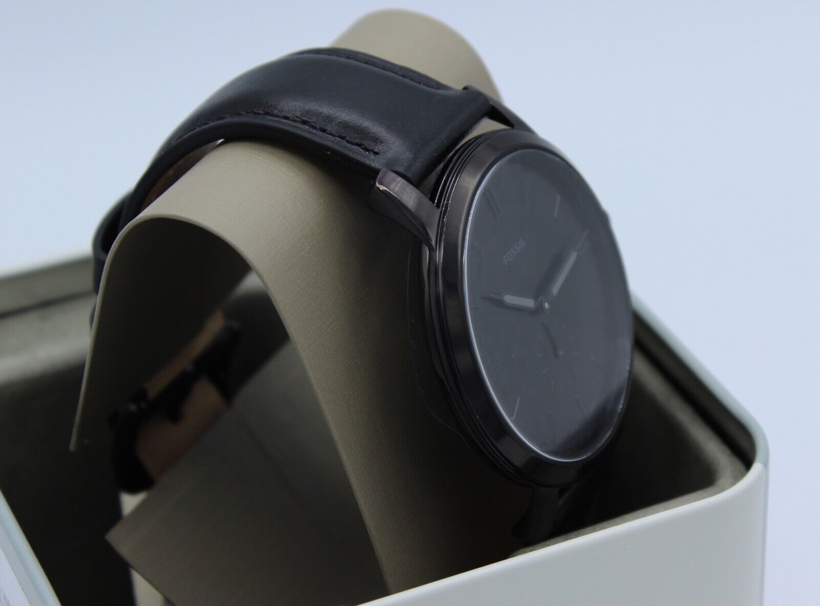 Fossil Minimalist Slim Black Leather Men's Watch
