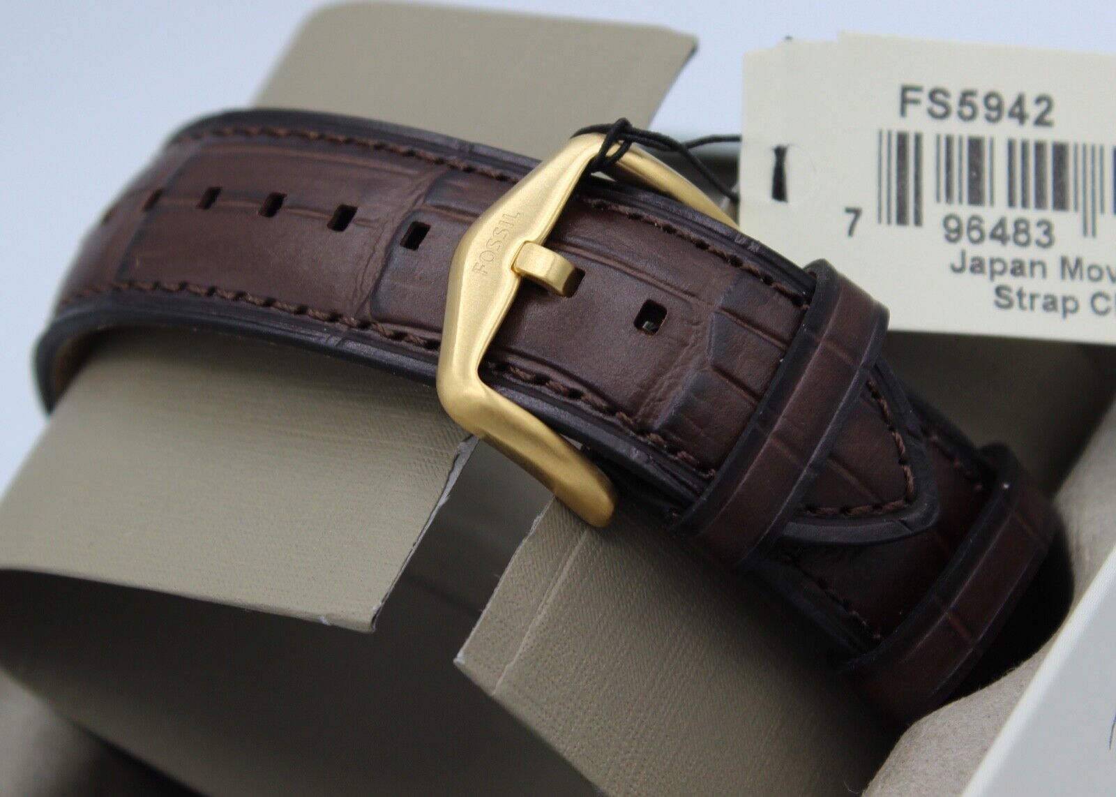 Fossil Minimalist Neutra Brown Gold Blue Croco Men's Watch