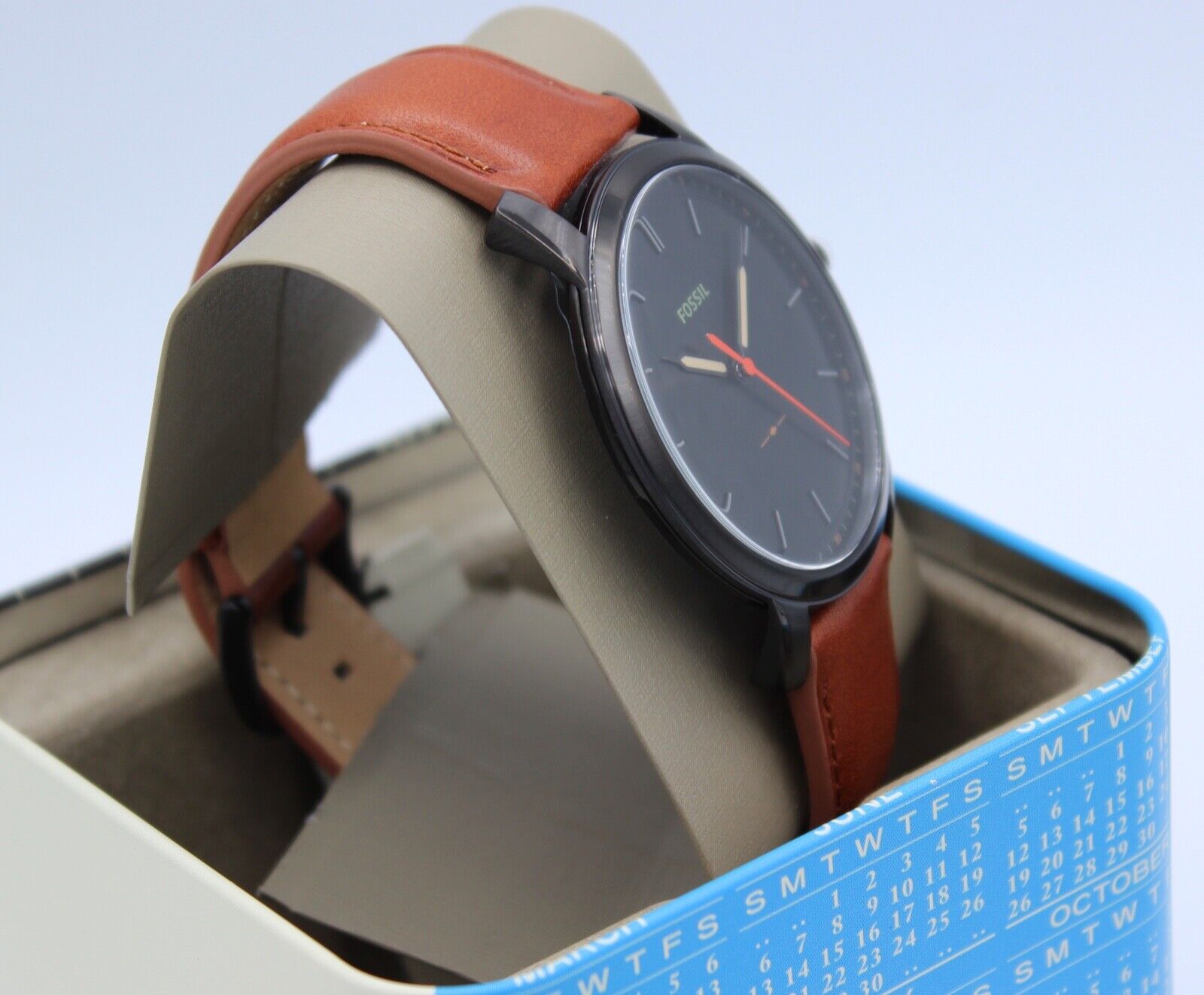 FOSSIL Minimalist Slim Black Brown Leather Men's Watch