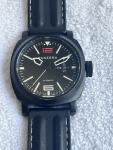 PANZERA AVIATOR DIVER 200 METERS 660 FEET DAY DATE Black Rubber Strap Watch.