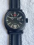 PANZERA AVIATOR DIVER 200 METERS 660 FEET DAY DATE Black Rubber Strap Watch.