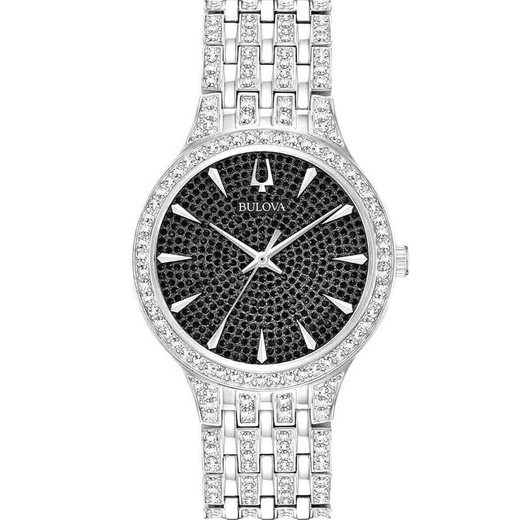 Bulova Men's Dazzling Crystals Silver Dress Watch
