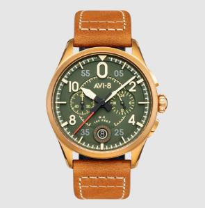 AVI-8 Spitfire Bronze Green Dial Chronograph Quartz AV-4089-02 Men's Watch