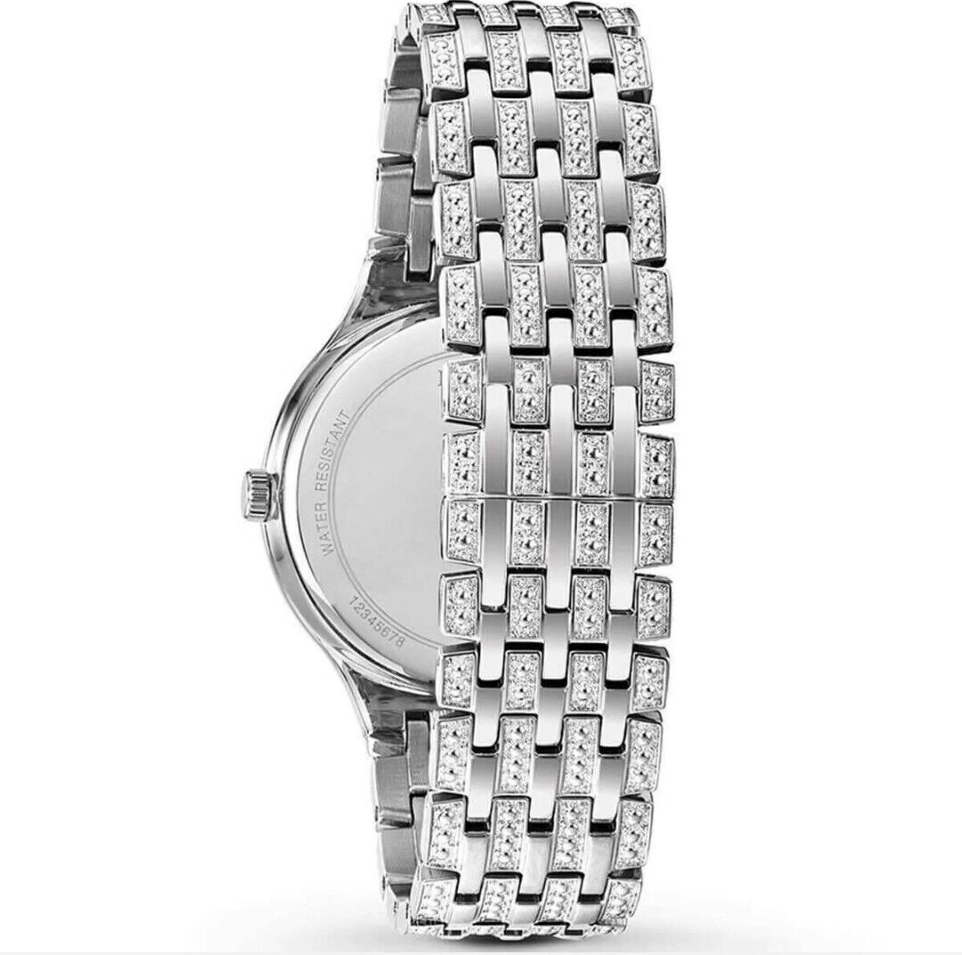 Bulova Men's Dazzling Crystals Silver Dress Watch