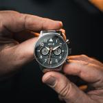 AVI-8 Hawker Hurricane Carey Dual Time Blue / Stainless Steel | Blue Dial 44mm W