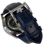 Earnshaw ES-8216 Automatic Watch Lincoln Skeleton Blue Leather Band MSRP $430