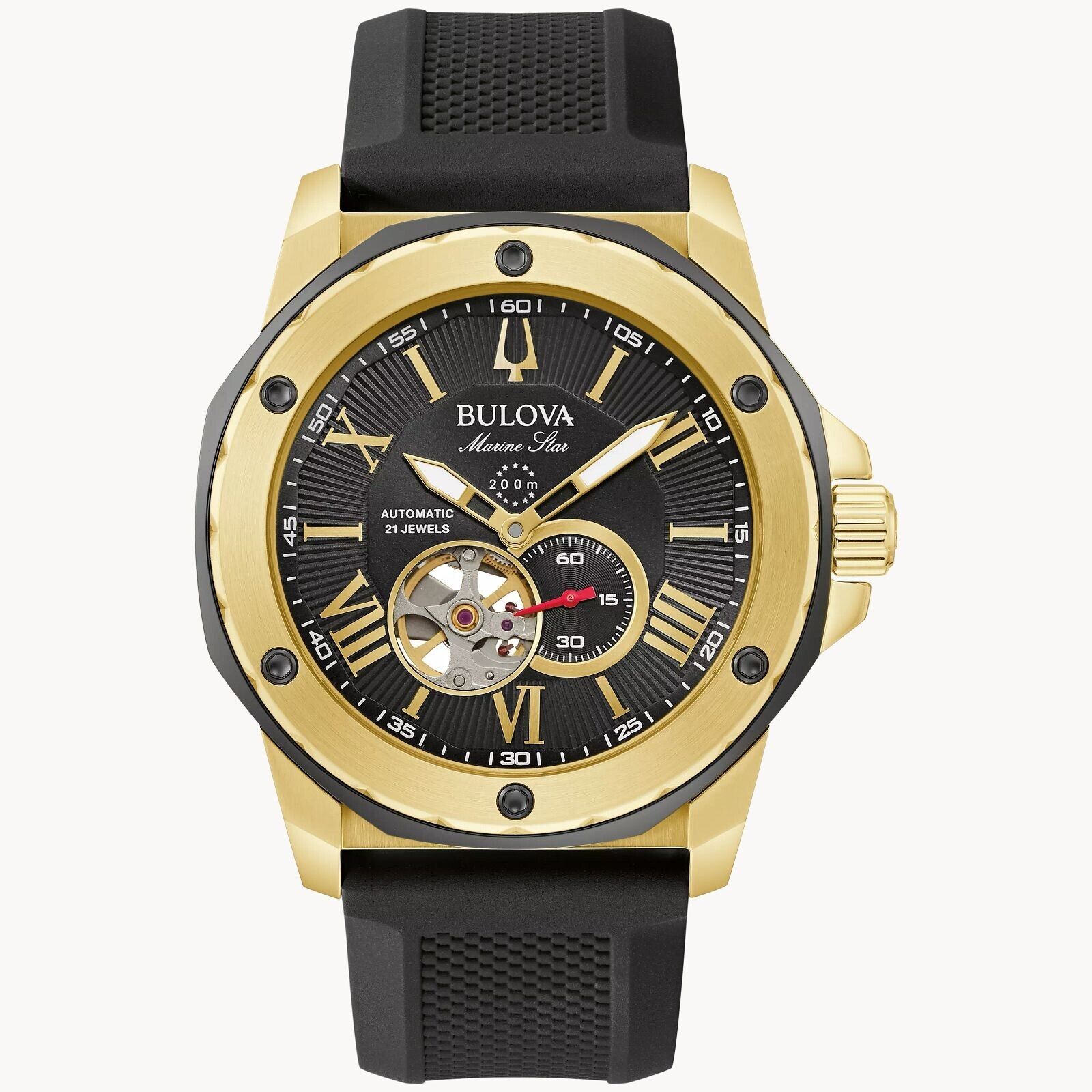 Bulova Marine Star Men's Gold Silicone Watch