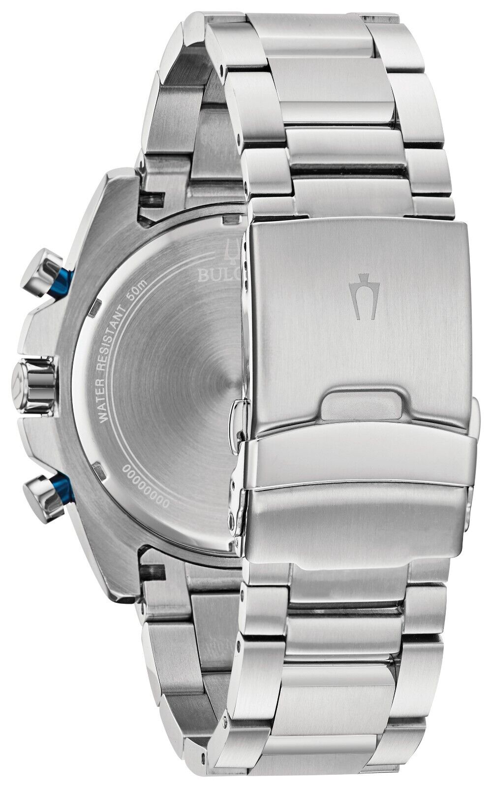 Bulova Men's Silver Chronograph Quartz Watch 44MM