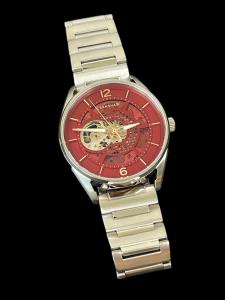 Earnshaw Stainless ES-8219 Automatic Red Watch Sandy Point Skeleton - MSRP $460