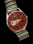 Earnshaw Stainless ES-8219 Automatic Red Watch Sandy Point Skeleton - MSRP $460