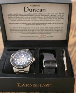 Earnshaw Admiral Duncan Watch Limited Edition No85/300 Piece Set